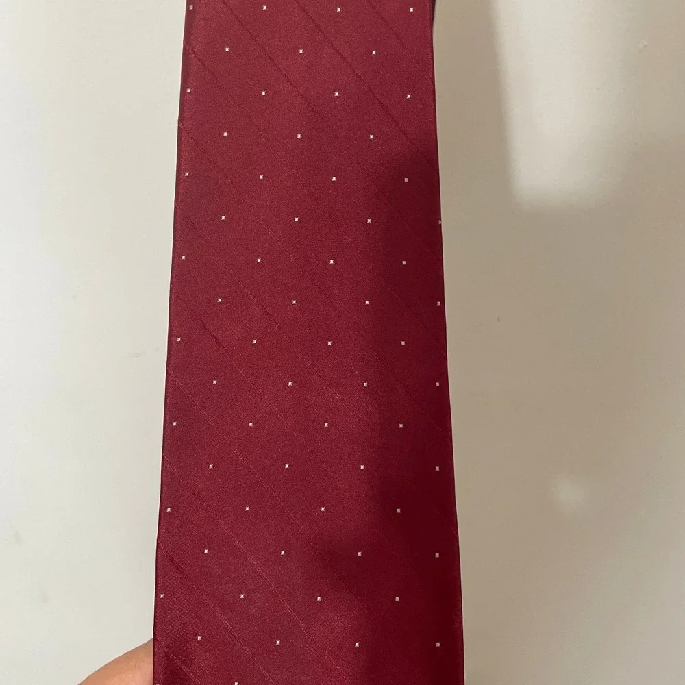 J.Crew Mens Burgundy Red Micro Dot Silk Necktie‎ Classic Business Formal Tie